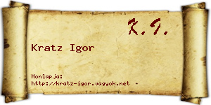 Kratz Igor névjegykártya